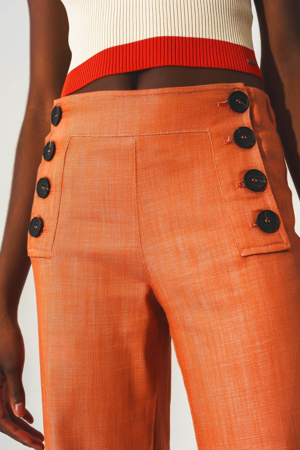 Marine Button Up Wide Leg Pants