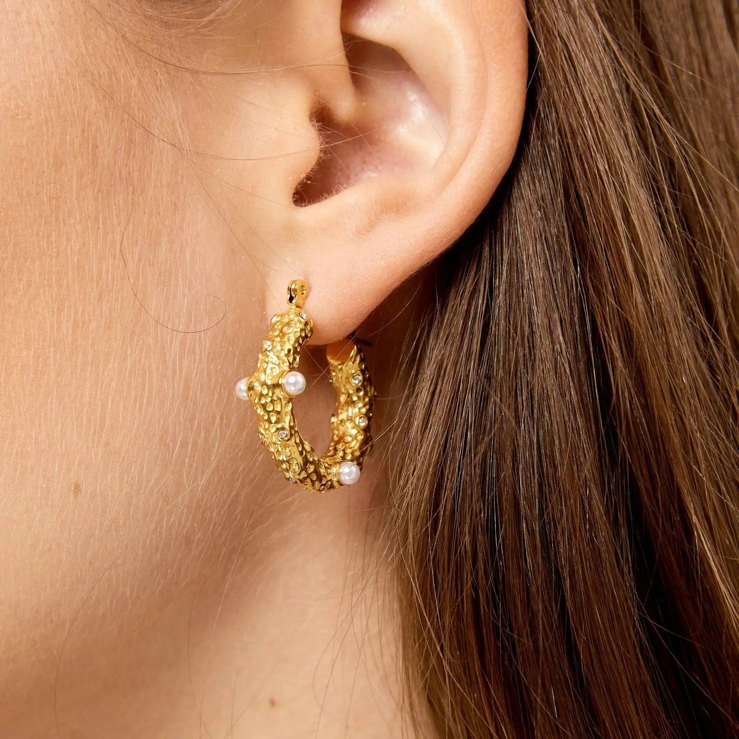 Show Me Pearls Hoop Earrings
