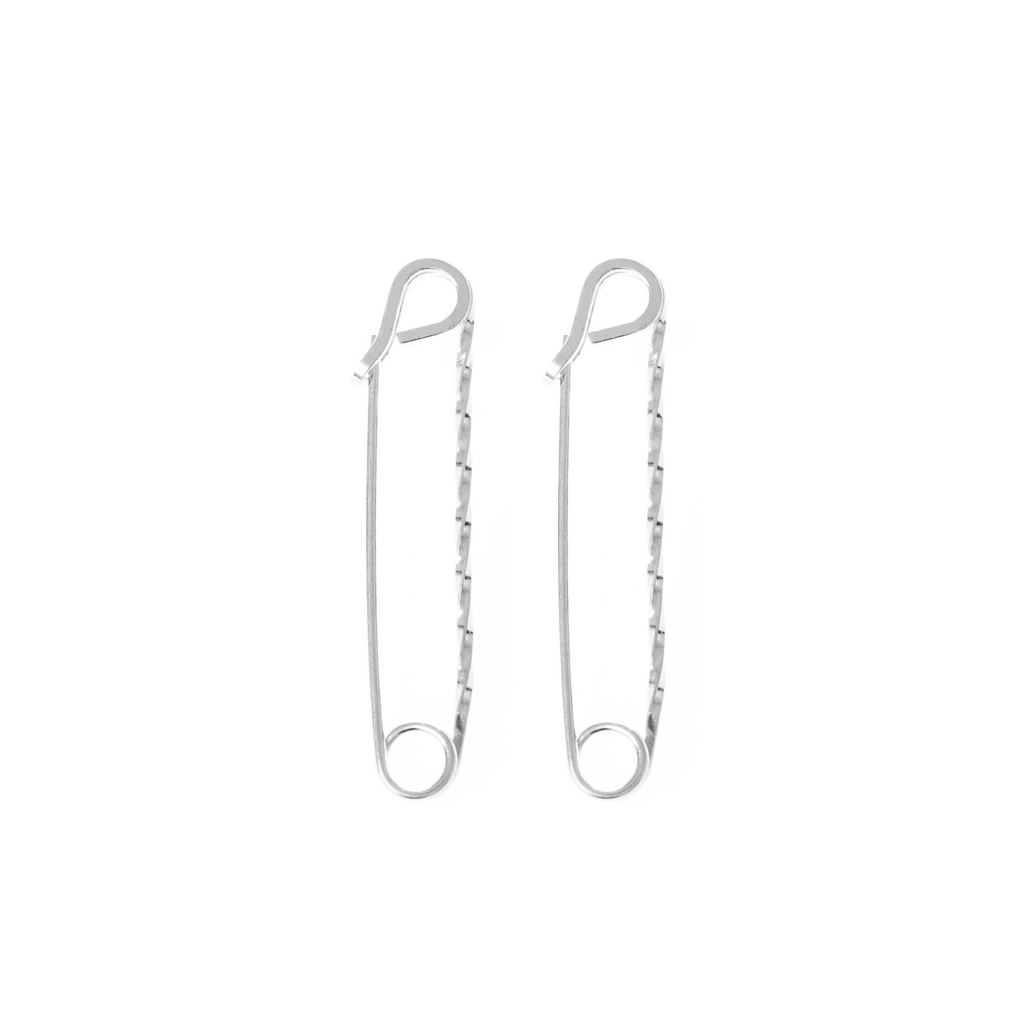 Medium Twisted Safety Pin Earrings by Eklexic