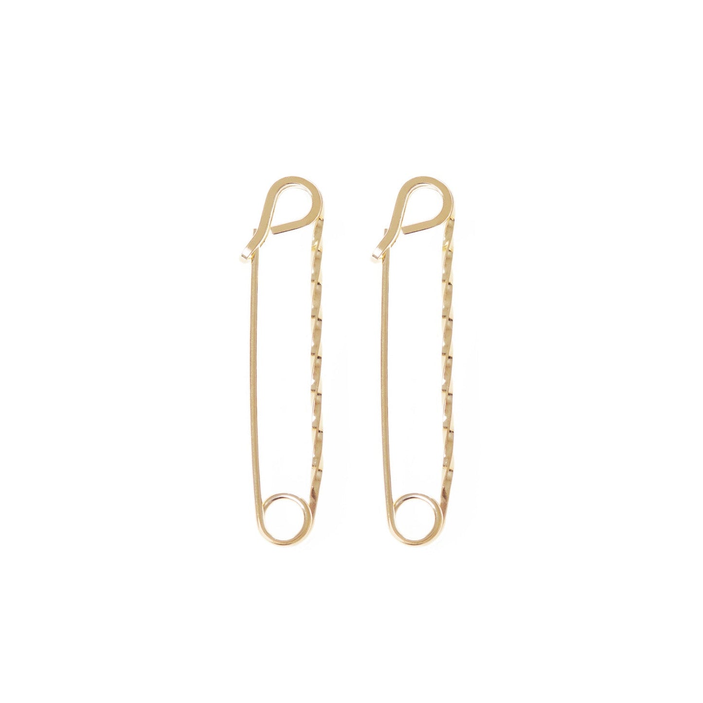 Medium Twisted Safety Pin Earrings by Eklexic
