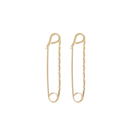 Medium Twisted Safety Pin Earrings by Eklexic