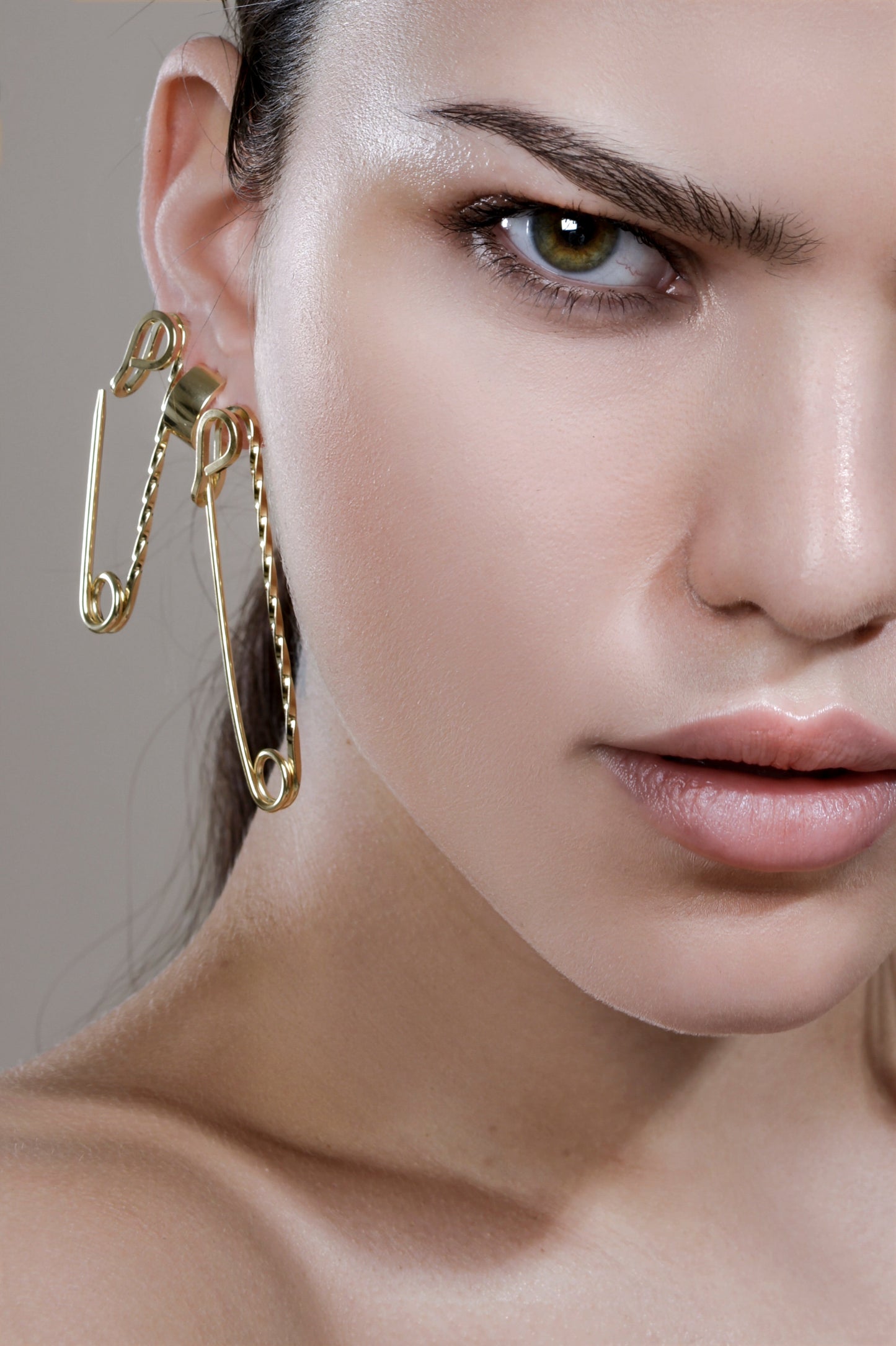 Small Twisted Safety Pin Earrings by Eklexic
