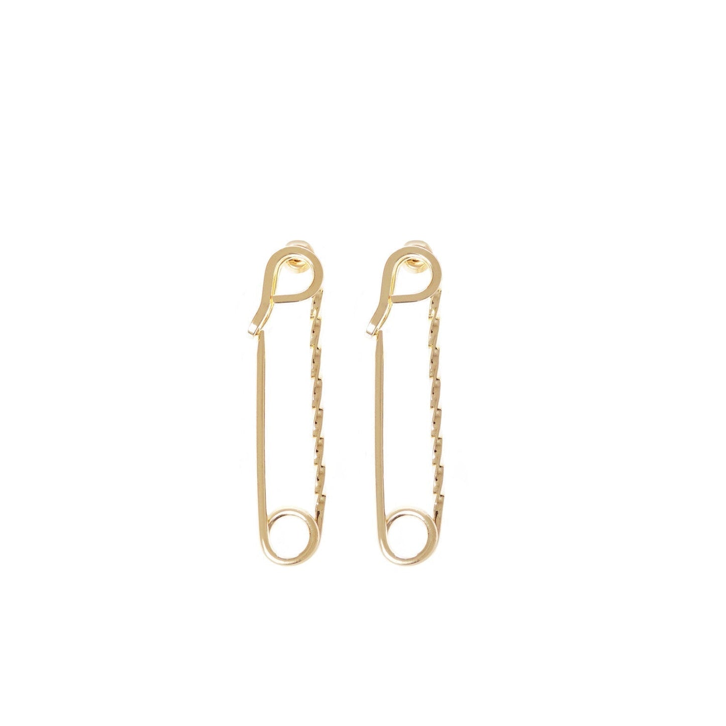 Small Twisted Safety Pin Earrings by Eklexic