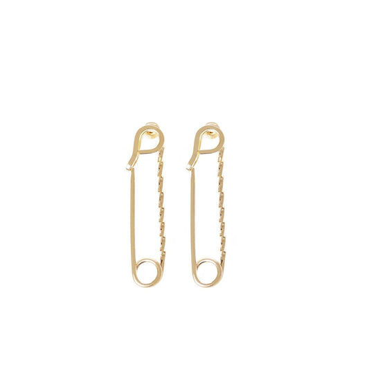 Small Twisted Safety Pin Earrings by Eklexic