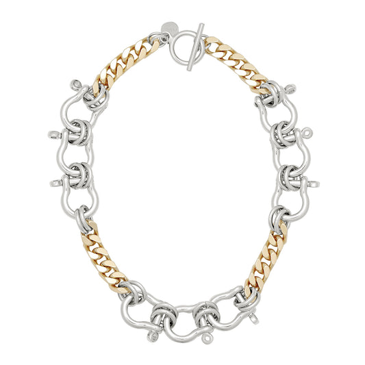 Two Toned Hendrick Necklace by Eklexic