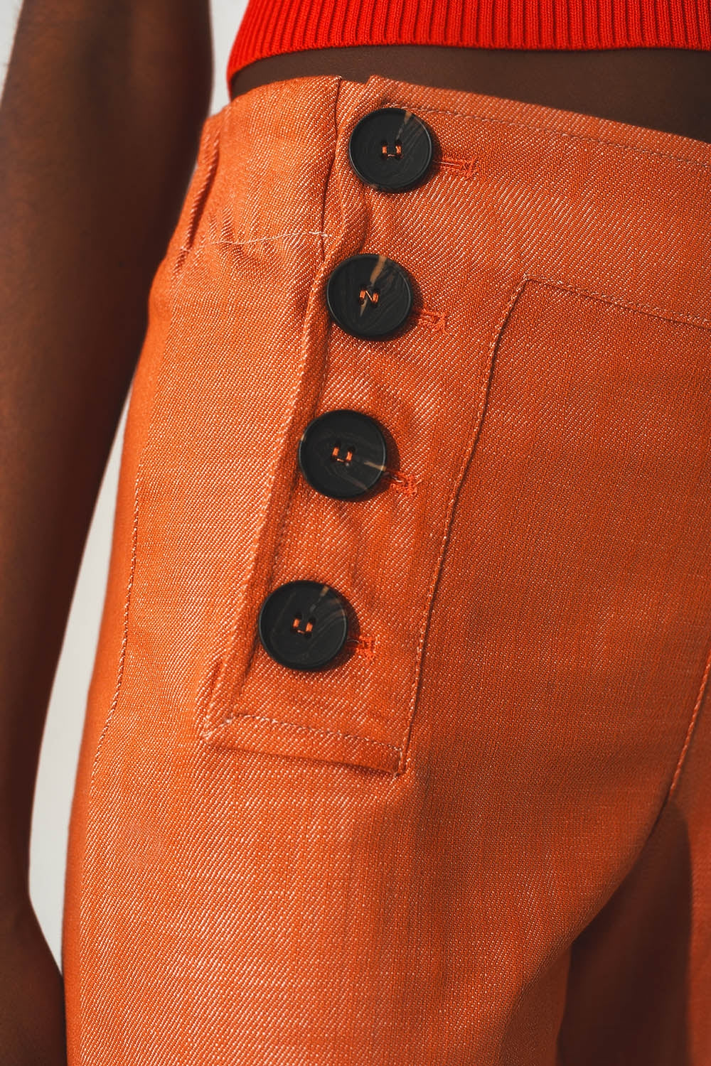 Marine Button Up Wide Leg Pants