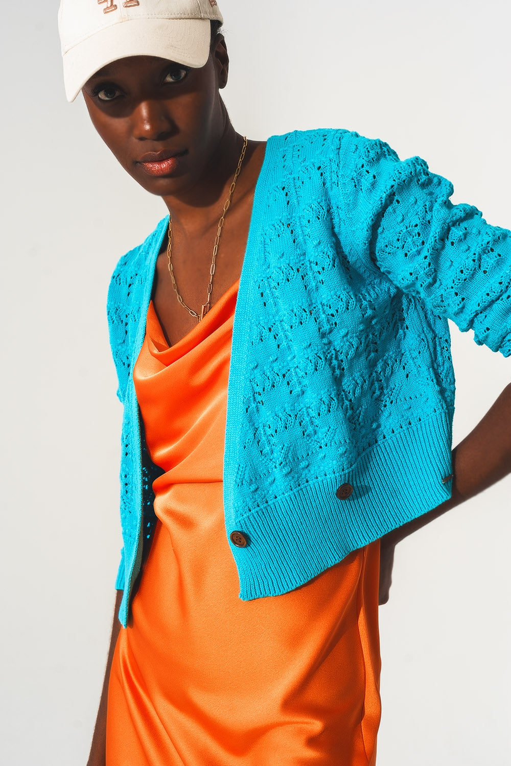 Pointelle Knitted Cardi