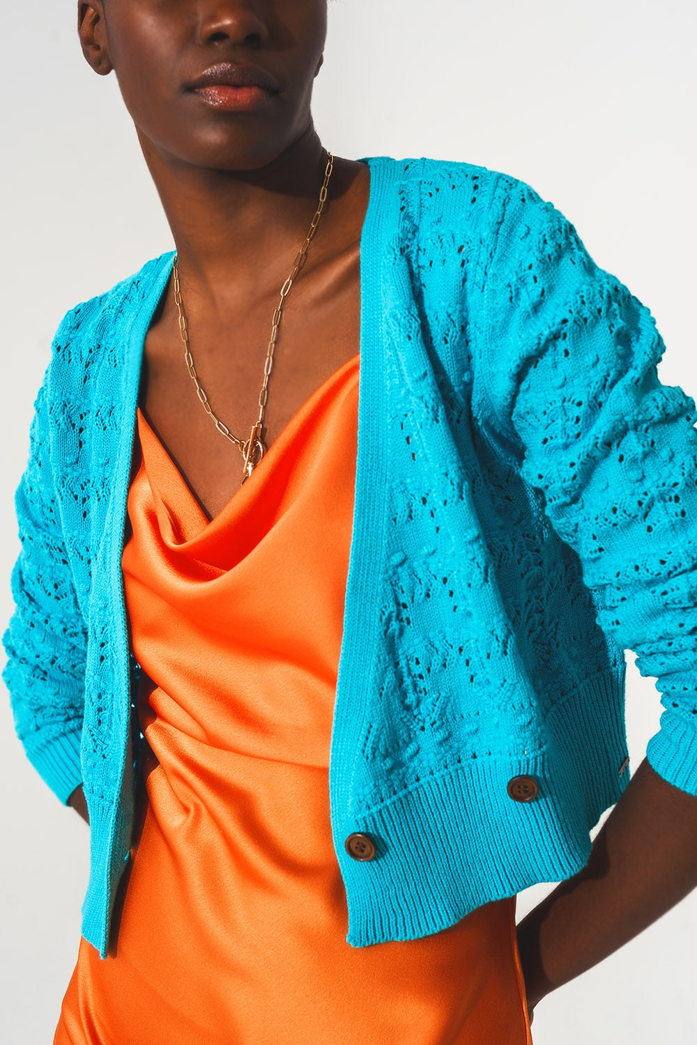 Pointelle Knitted Cardi