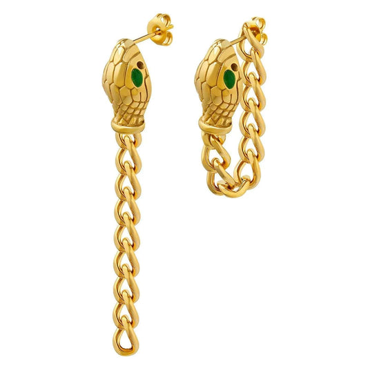 Waterproof Power Moves Gold Plated Pendant Earrings