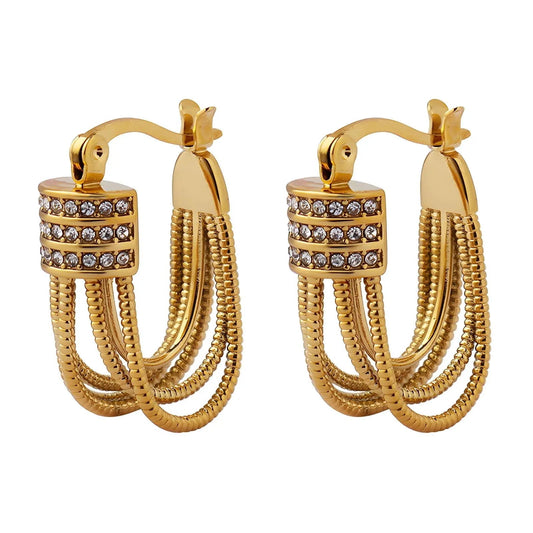 Road to Sparkles 18k Gold Plated Cubic Zirconia Women's Earrings
