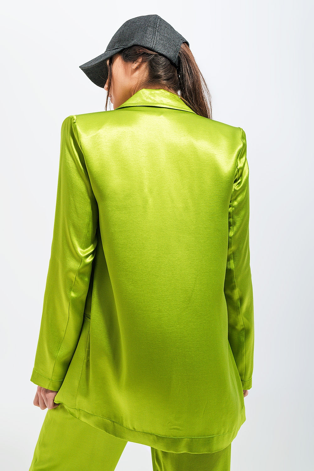 Satin Blazer in Green